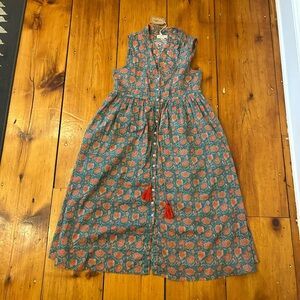 NWT Floral Sleeveless Dress - Blue and Red, midi